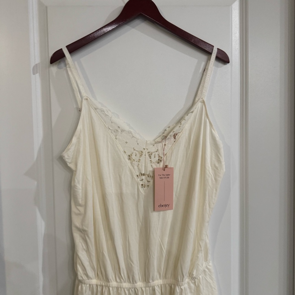 Eberjey Naya Lace Romper PJ Pajamas in Ivory - Picture 4 of 8